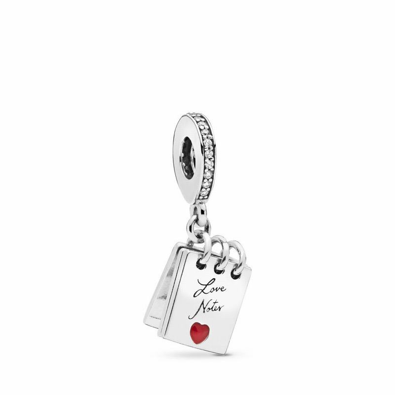 Pandora Love Notes Charm Ireland - Sterling Silver/Enamel/Cubic Zirconia - 358719KOY